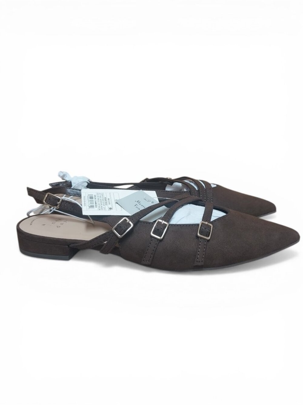 A New Day Women's Twiggy Strappy Sling back Flat - Brown - Size 6.5